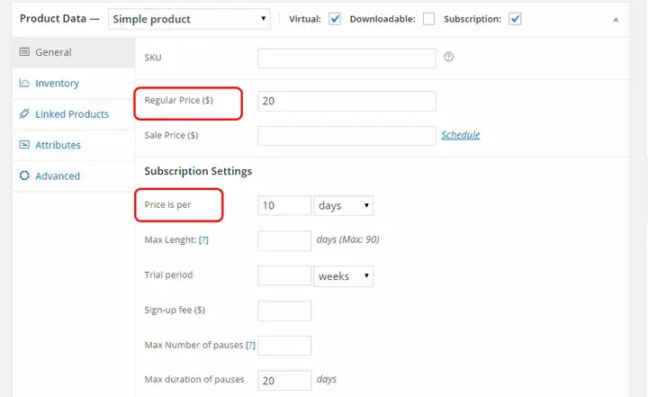 Yith WooCommerce abonnement