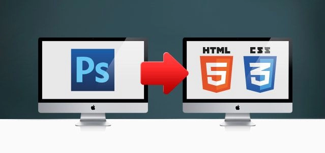 PSD sneið til að breyta í HTML og CSS og að lokum í Bootstrap