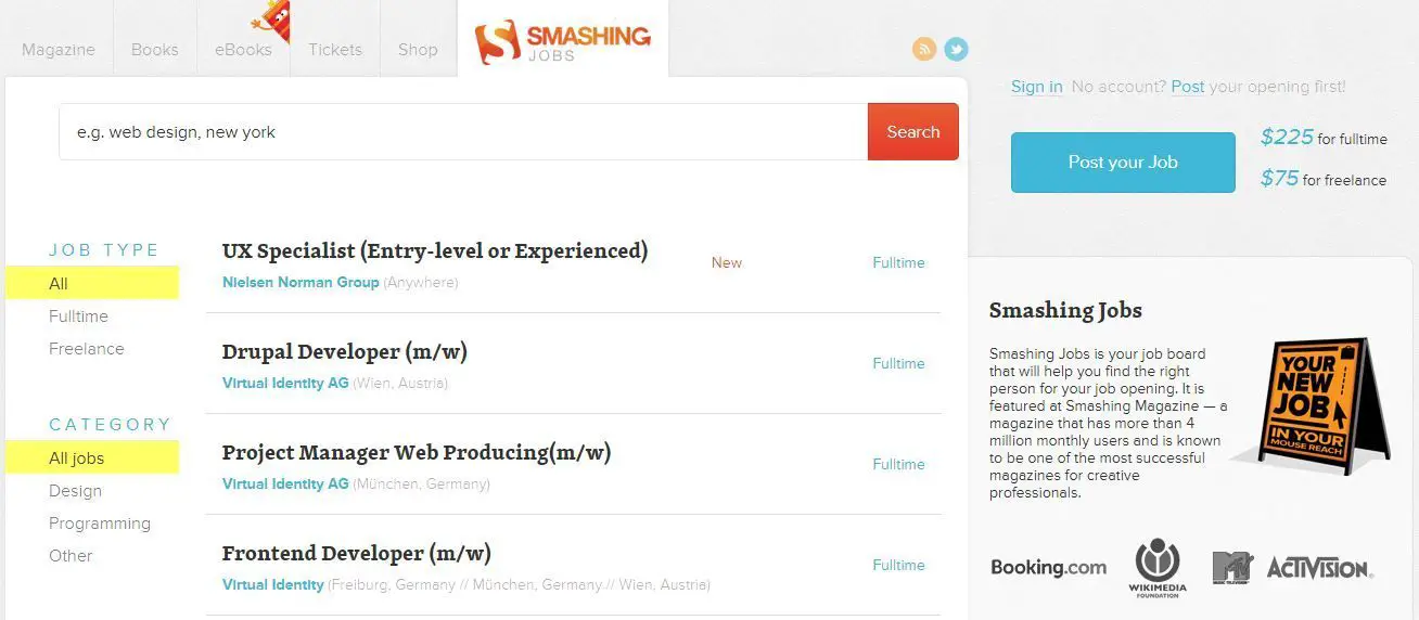 smadrende jobbræt for at ansætte WordPress-designere