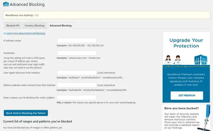 wordfence blokkeren
