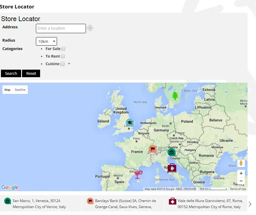 Google Maps WD butikslokator