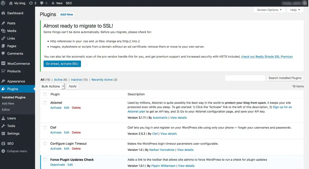 WordPress SSL-deteksjon av SSL-sertifikat