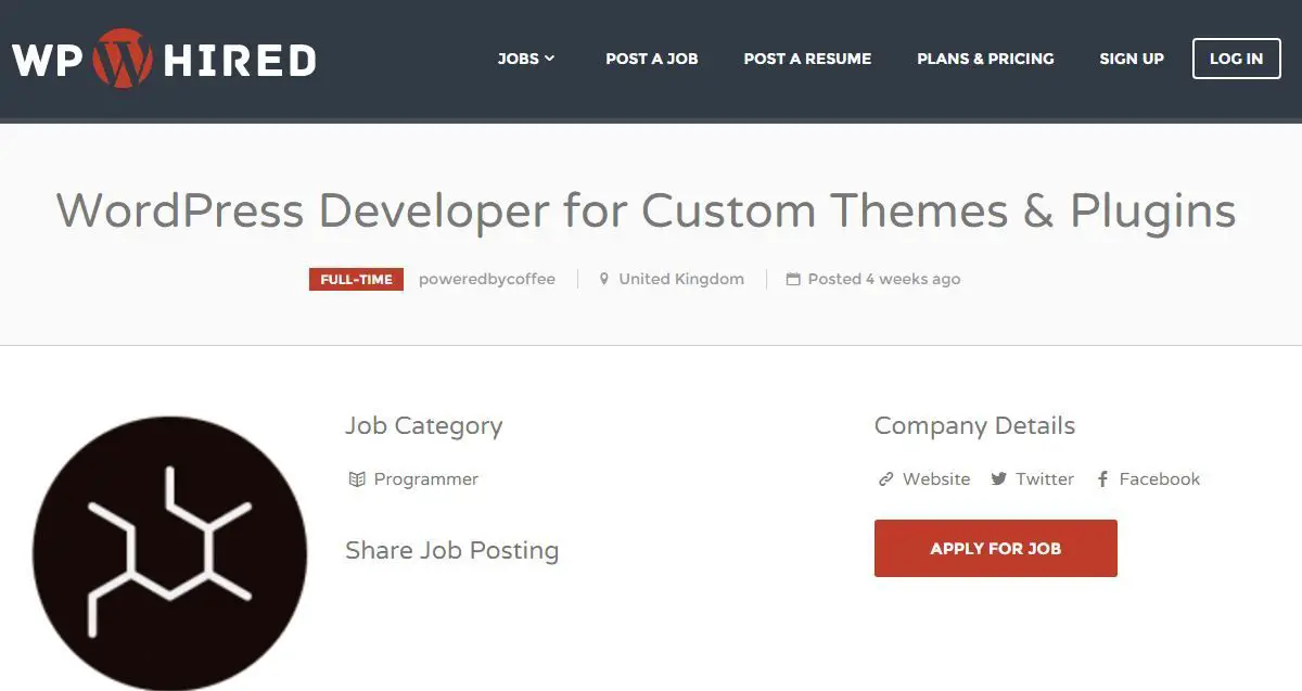 WPHired - et jobbræt / websted specielt til ansættelse af WordPress-udviklere
