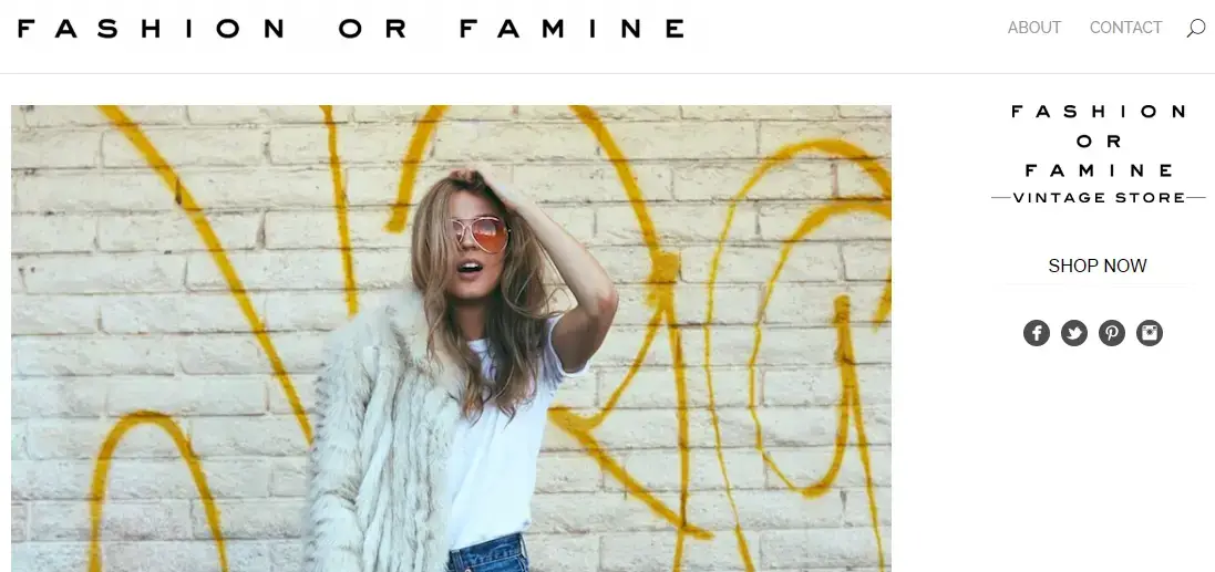 Exemple de site Web de mode