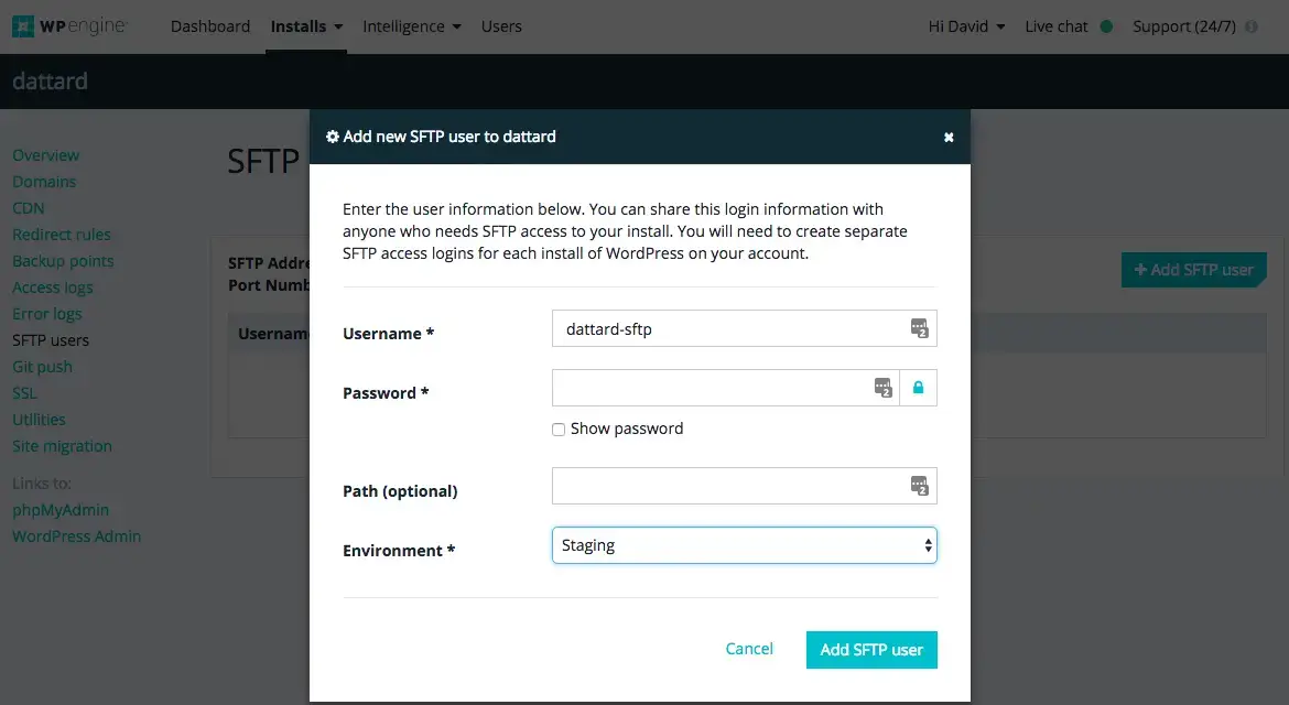 legge til sftp-brukere