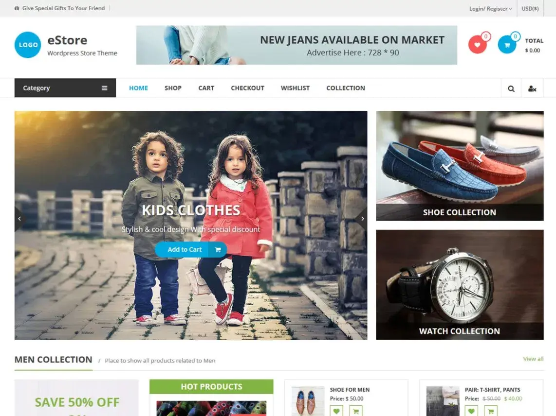 eStore wp -kaupan malli