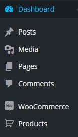 menu dashboard wp prima